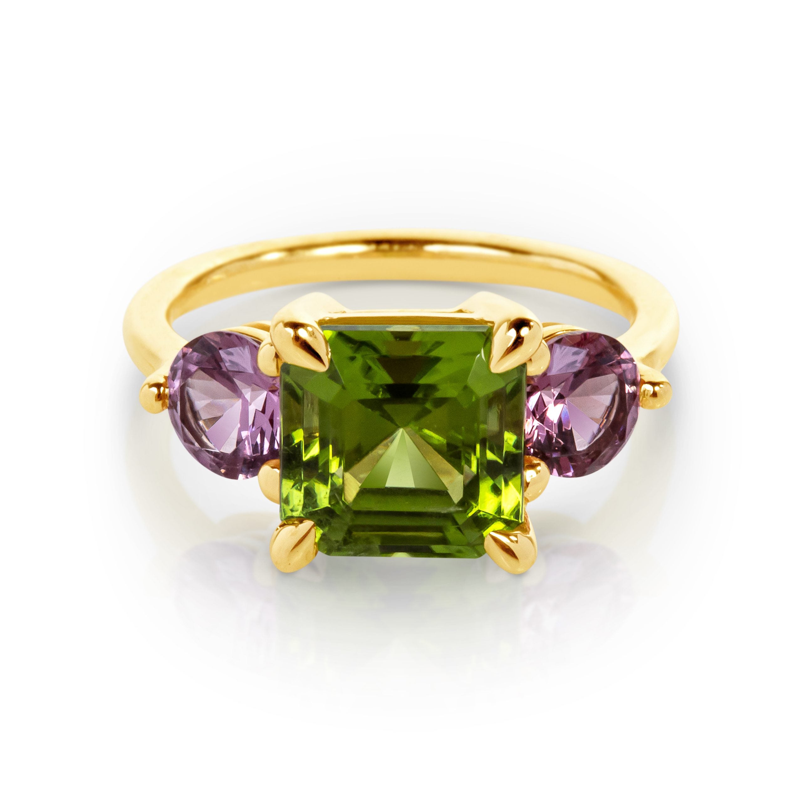 Peridot and Malaya Garnet