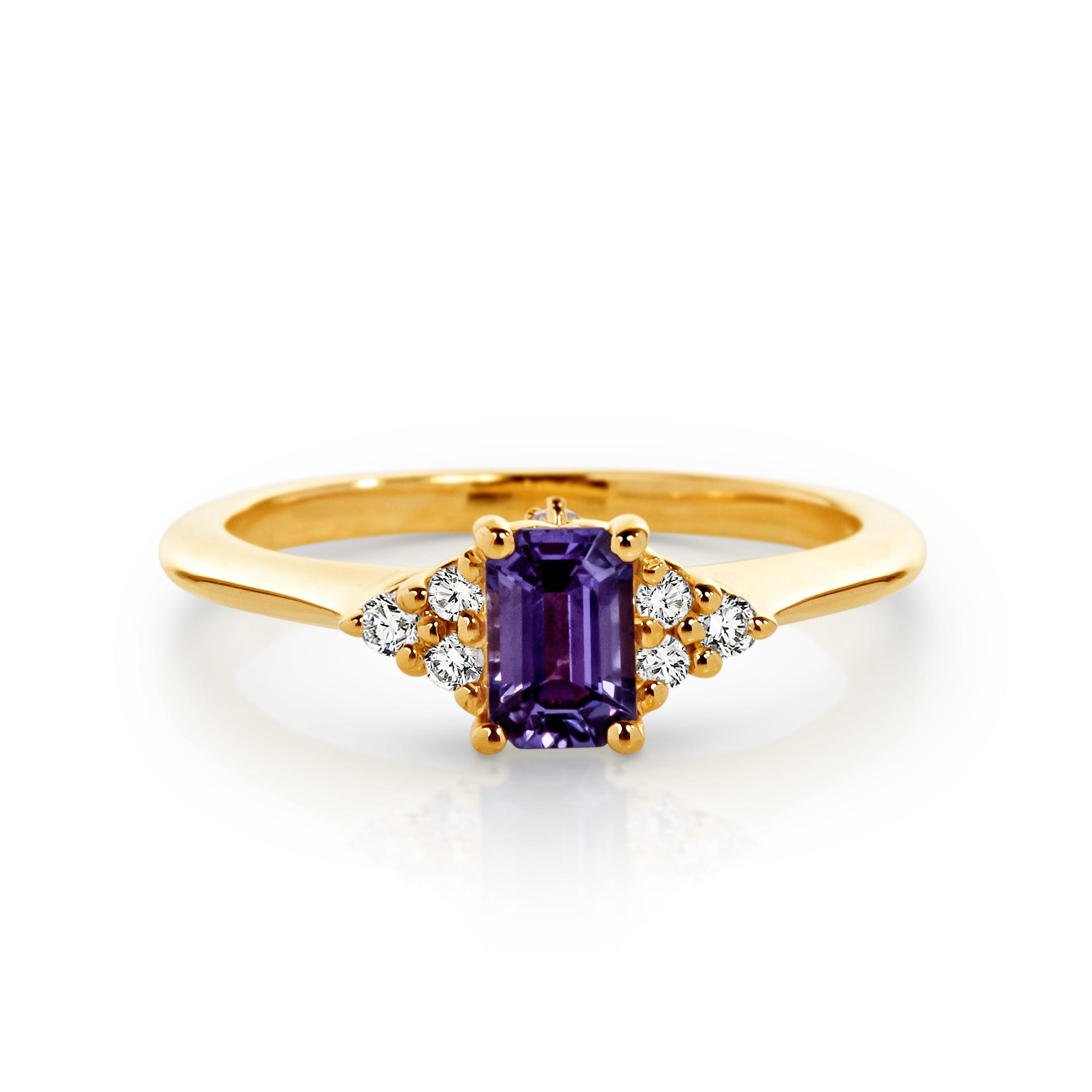 Purple Sapphire with diamonds