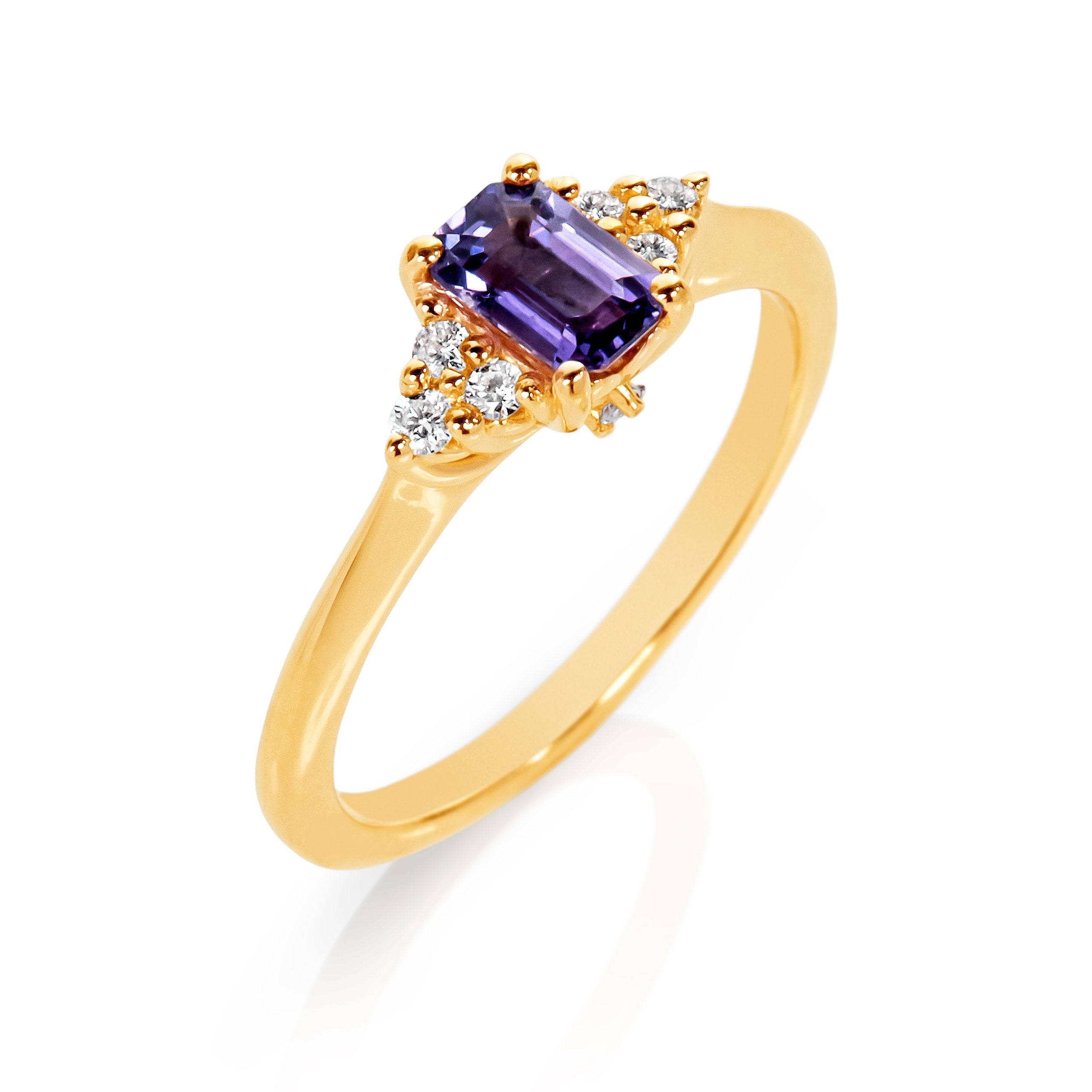 Purple Sapphire with diamonds