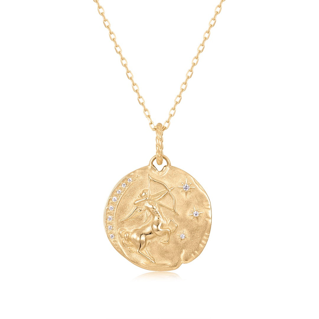 Sagittarius Zodiac Diamond Pendant with Chain