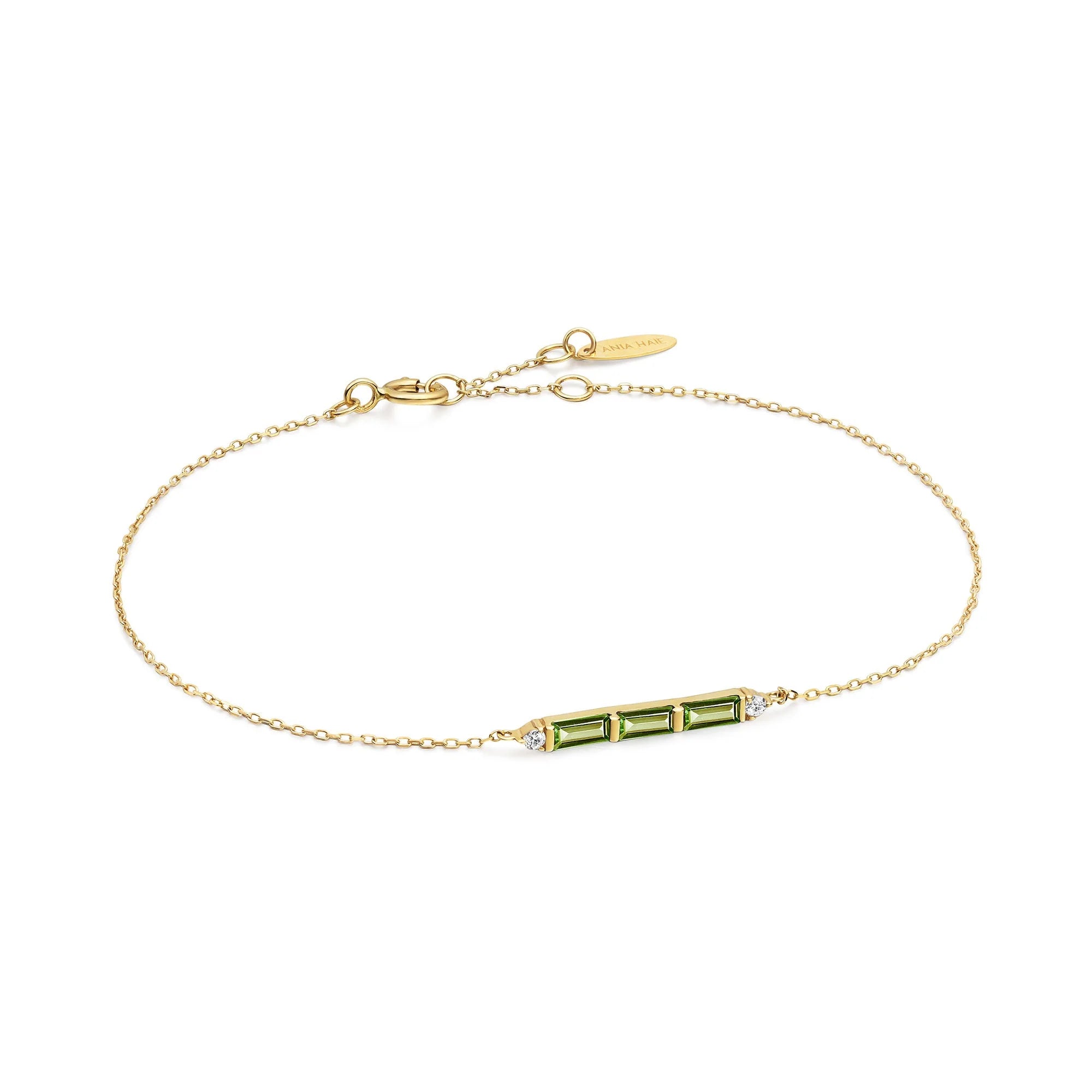 Ania Haie14kt Gold Tourmaline and White Sapphire Bar Bracelet