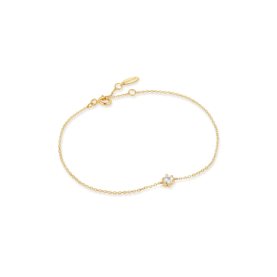 Ania Haie14kt Gold White Sapphire Bracelet