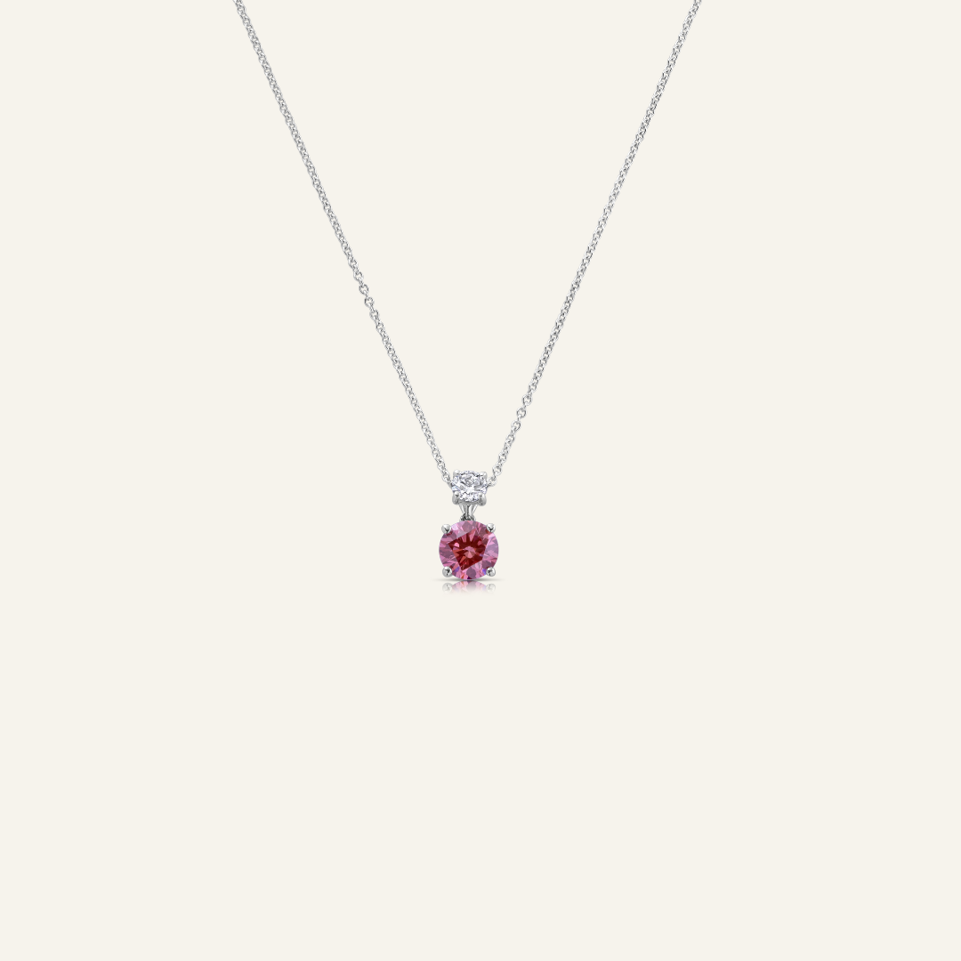 Pink & White Diamond Pendant