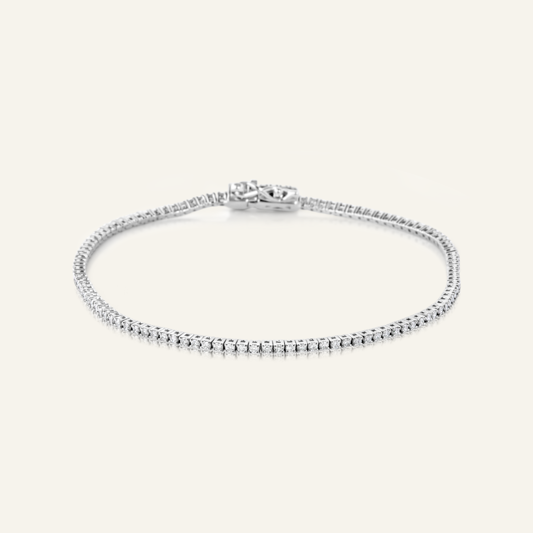 14ct White Gold 1ct Diamond Tennis Bracelet