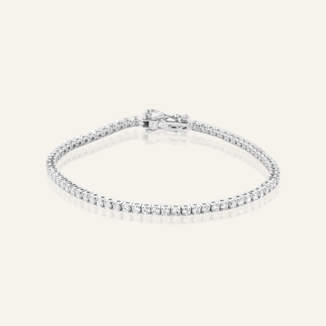 14ct White Gold 2ct Diamond Tennis Bracelet