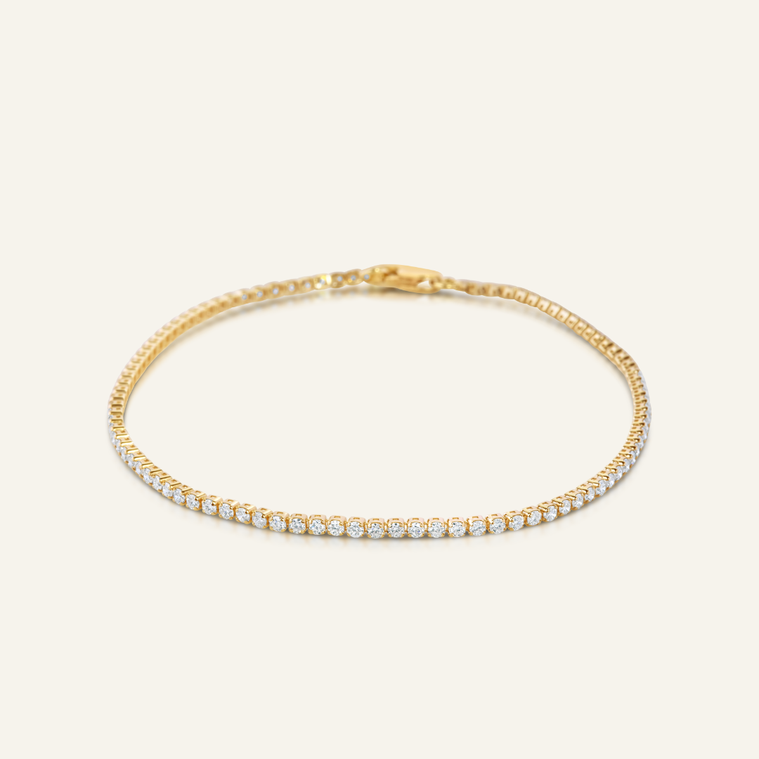 10ct Yellow Gold 1.25ct  Diamond Tennis Bracelet