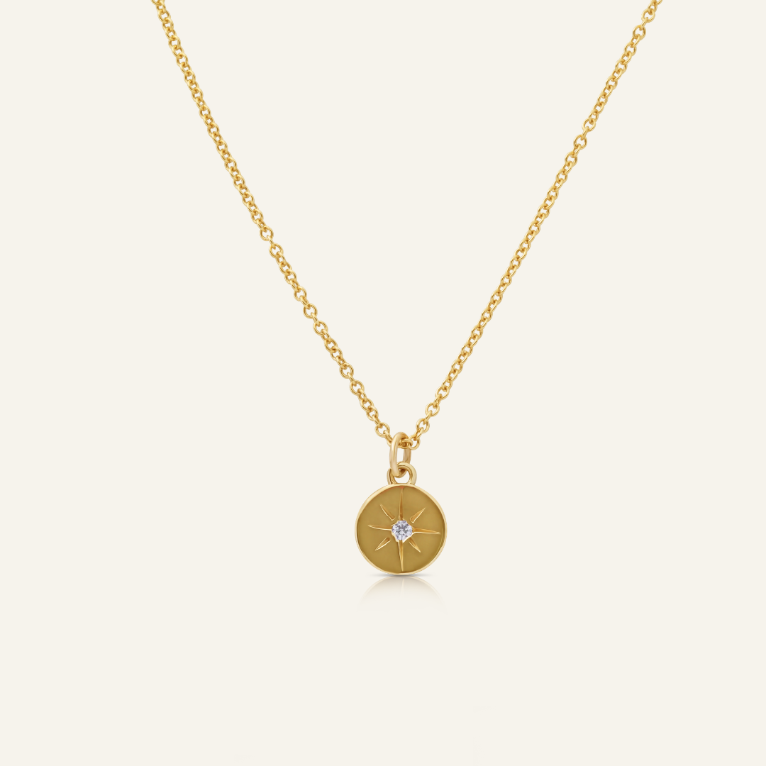 Star Set Round Diamond Pendant