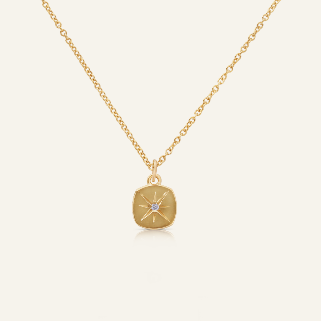 Star Set Cushion Diamond Pendant