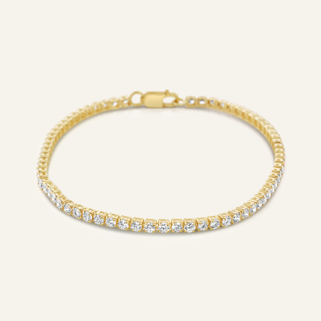 10ct Yellow Gold 2.25ct Diamond Tennis Bracelet