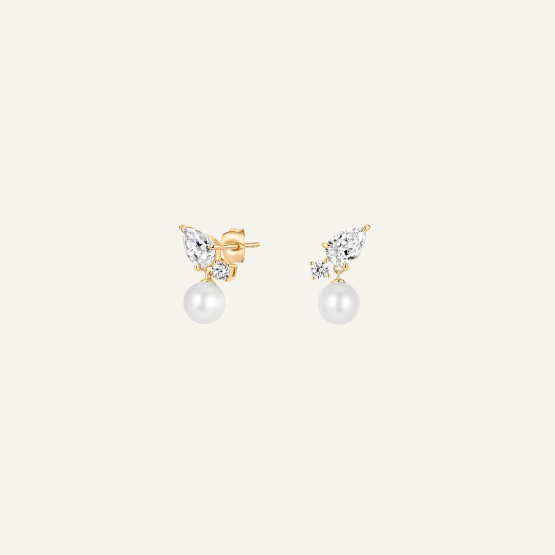 Diamond Pearl Studs