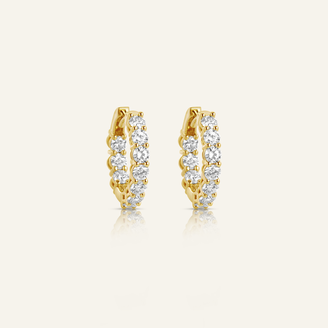9ct gold Diamond Huggie Earrings