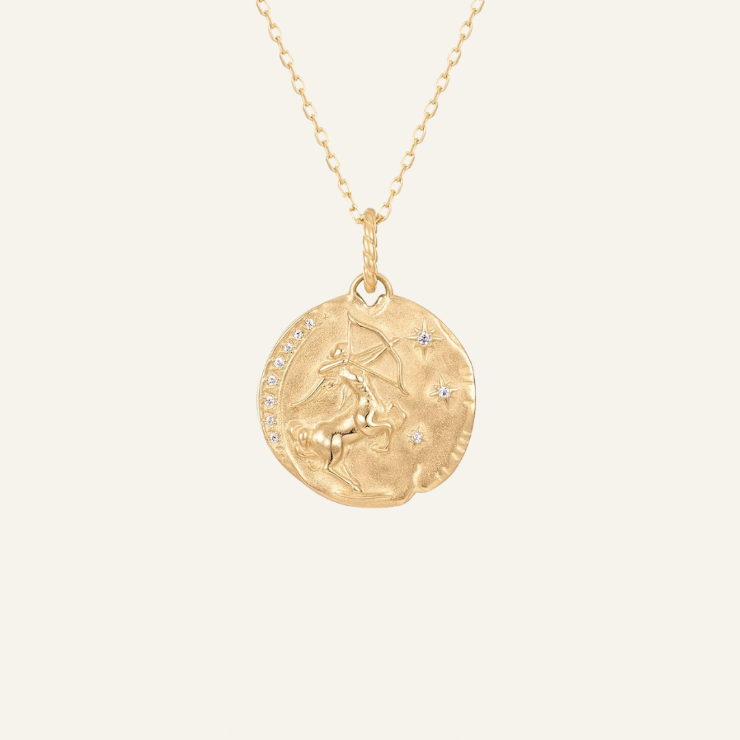 Sagittarius Zodiac Diamond Pendant with Chain