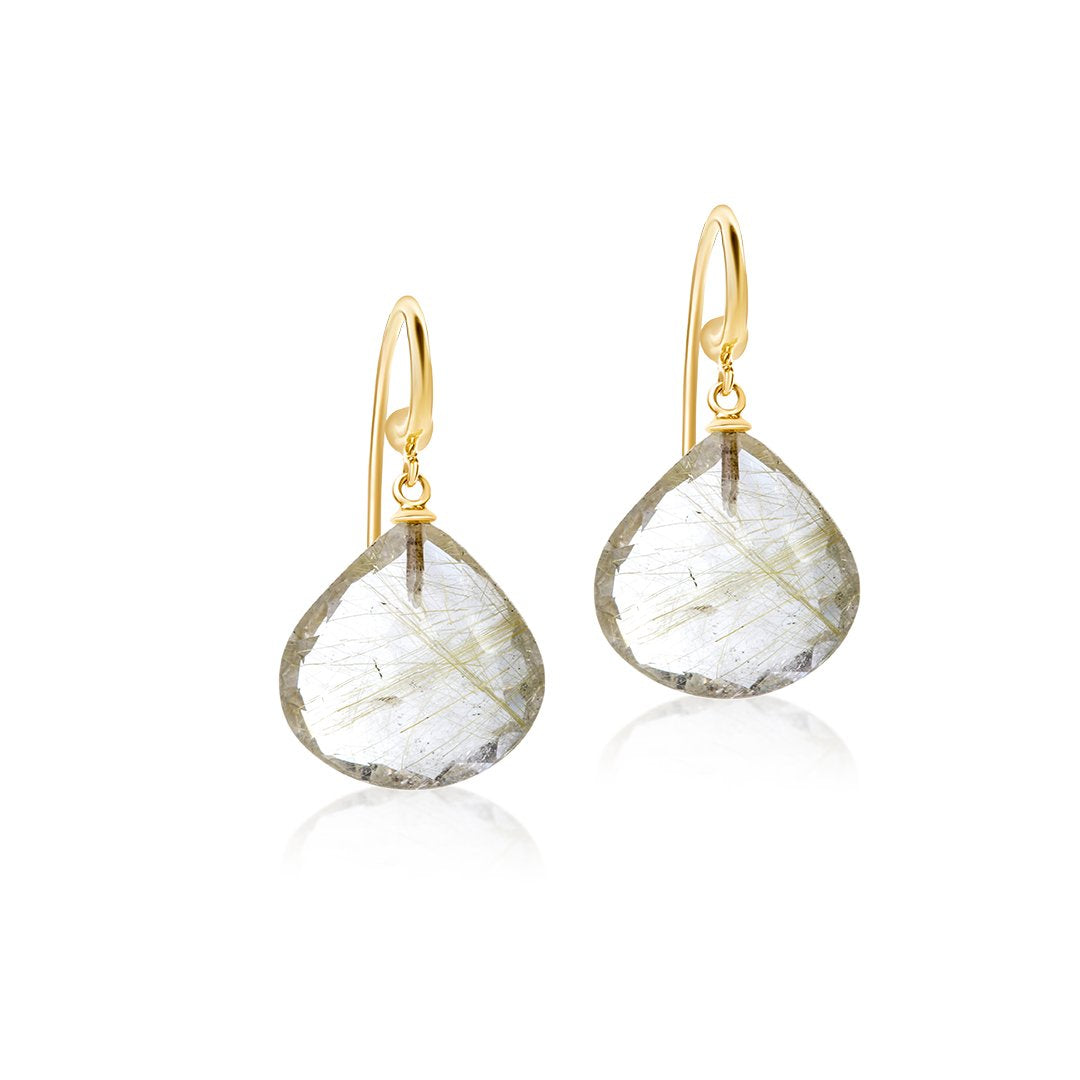 Rutile Quartz hook earrings