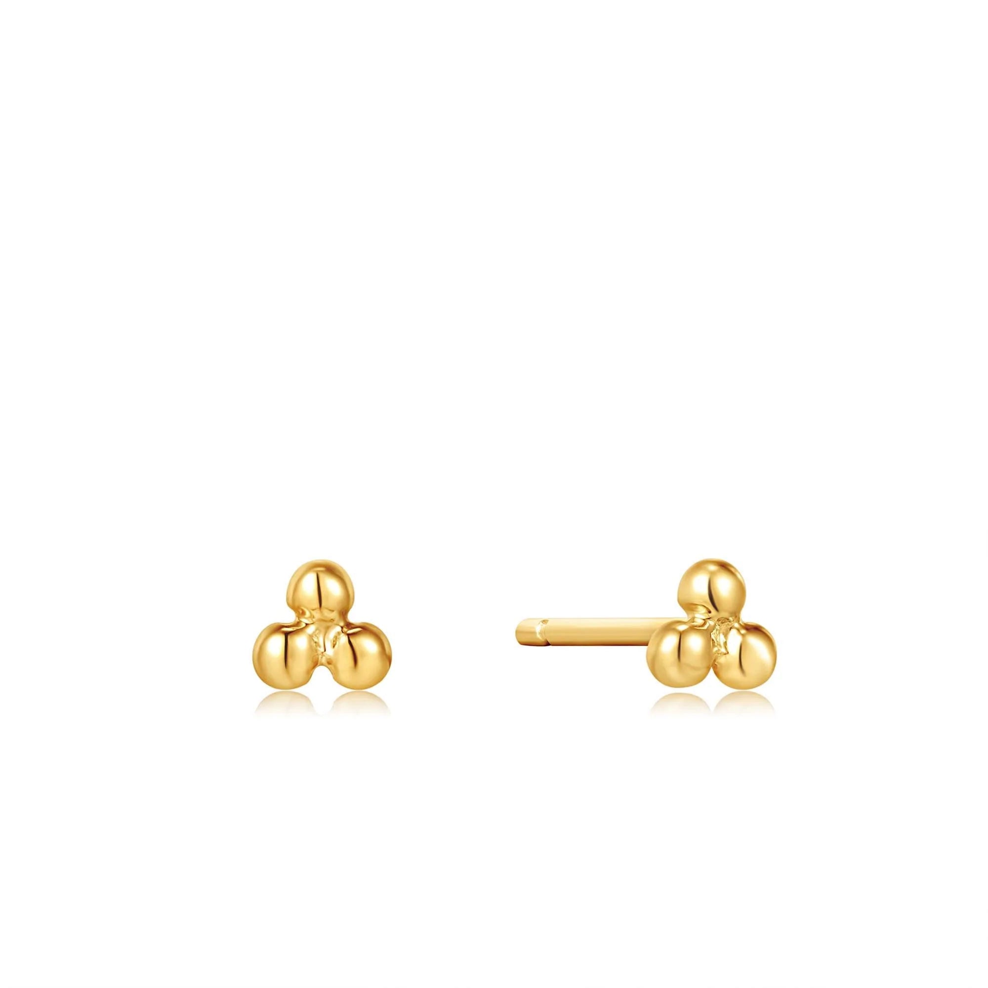 Ania Haie 14kt Yellow Gold Triple Ball Stud Earrings