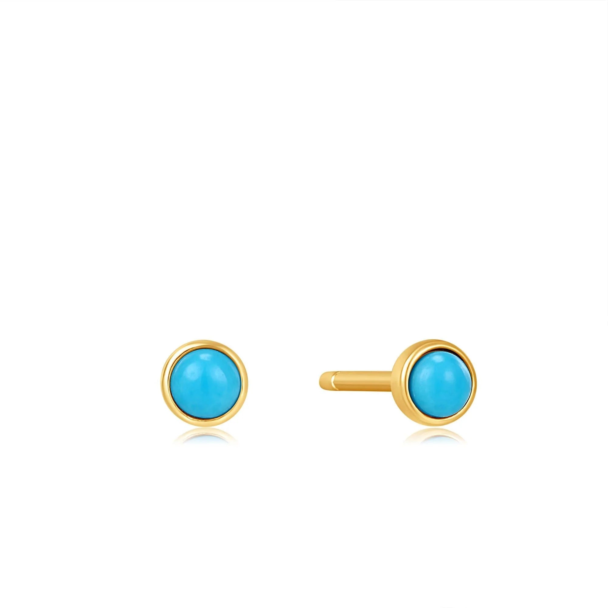 Ania Haie 14kt Yellow Gold Turquoise Cabochon Stud Earrings