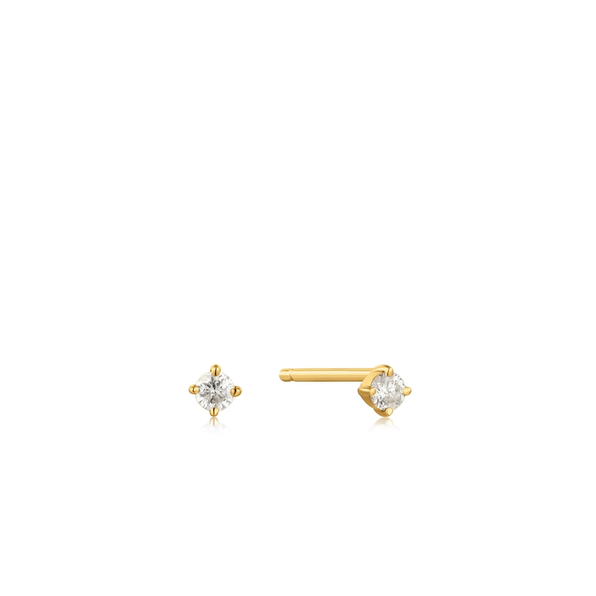 Ania Haie 14kt Yellow Gold Natural Diamond Stud Earrings