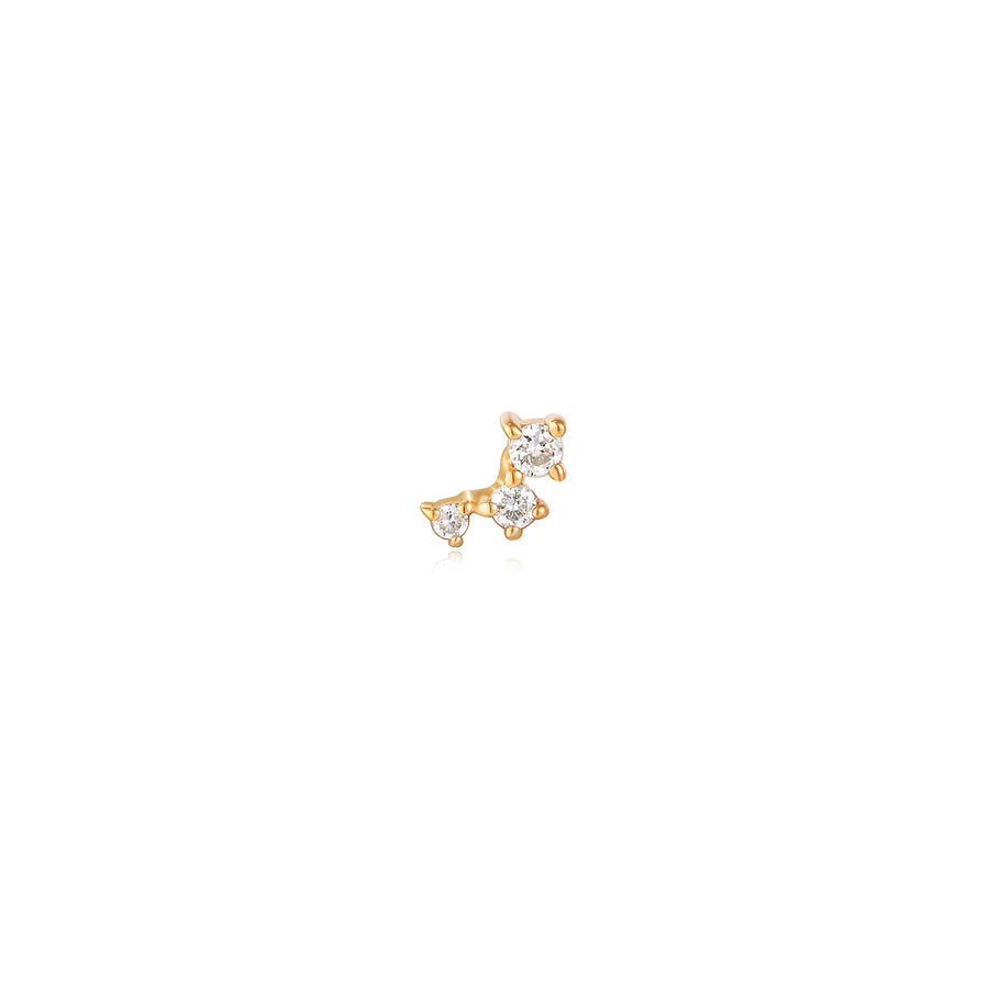 Ania Haie 14kt Yellow Gold Stargazer Triple Natural Diamond Single Labret Earring