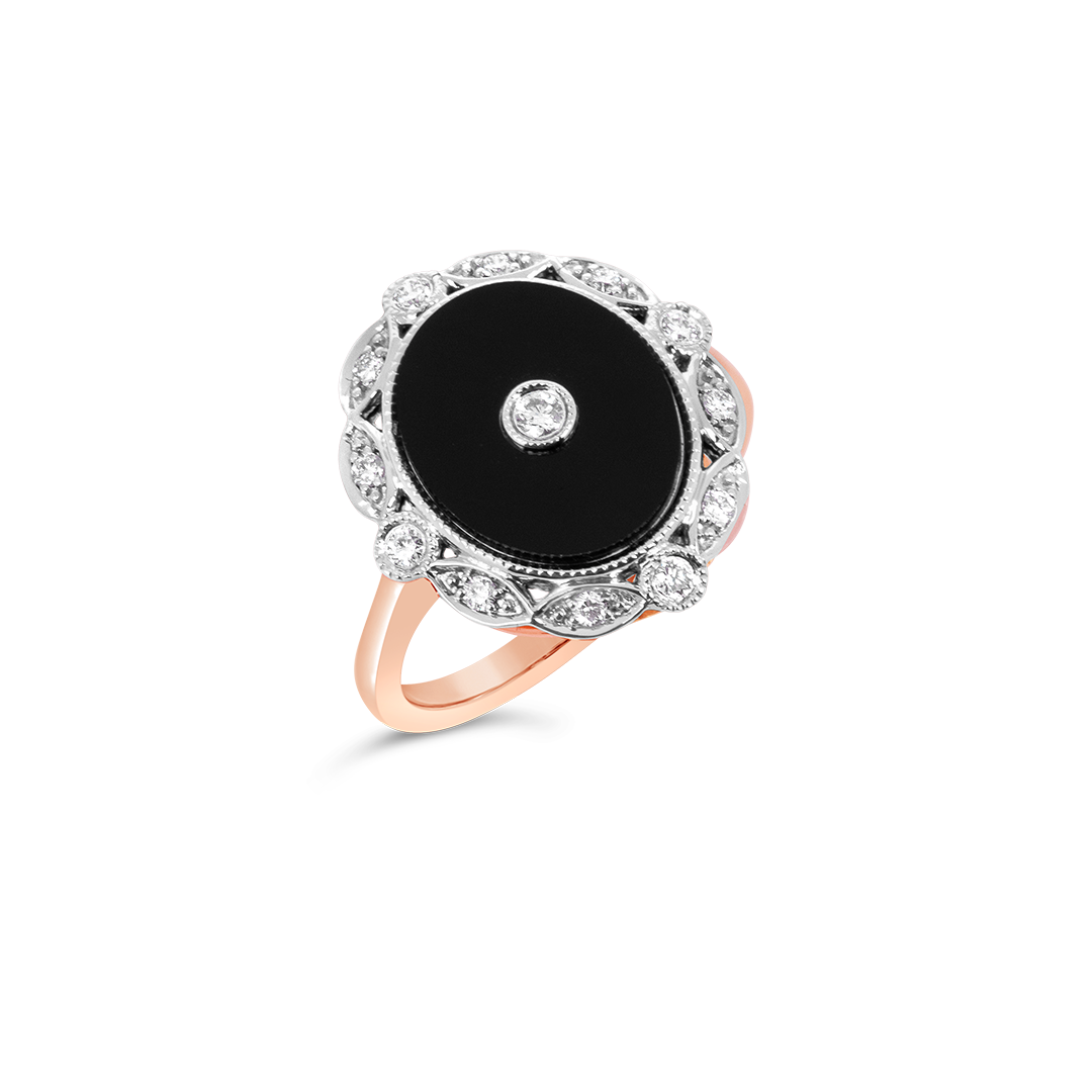 Onyx Diamond Ring
