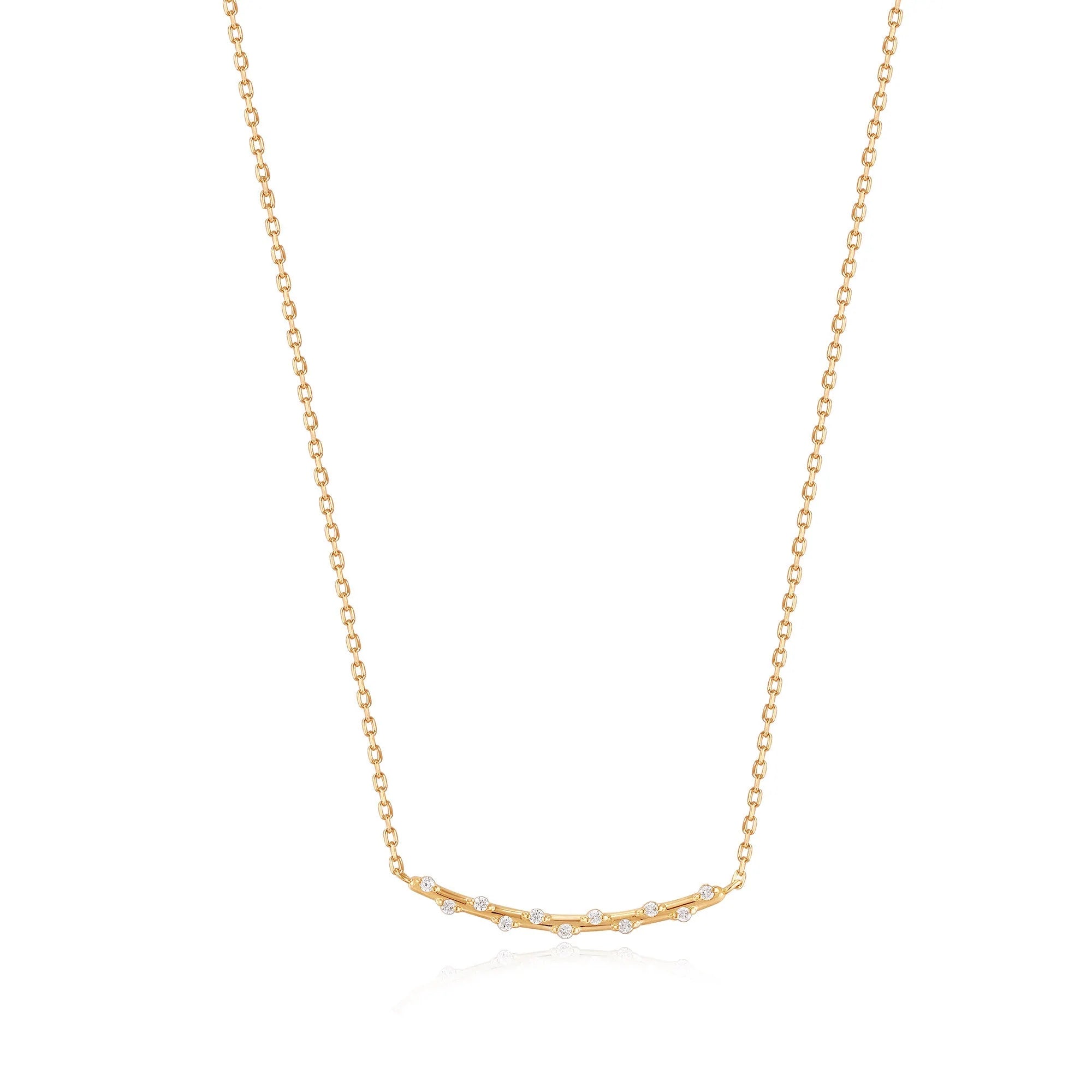 Ania Haie 14kt Yellow Gold Stargazer Natural Diamond Bar Necklace