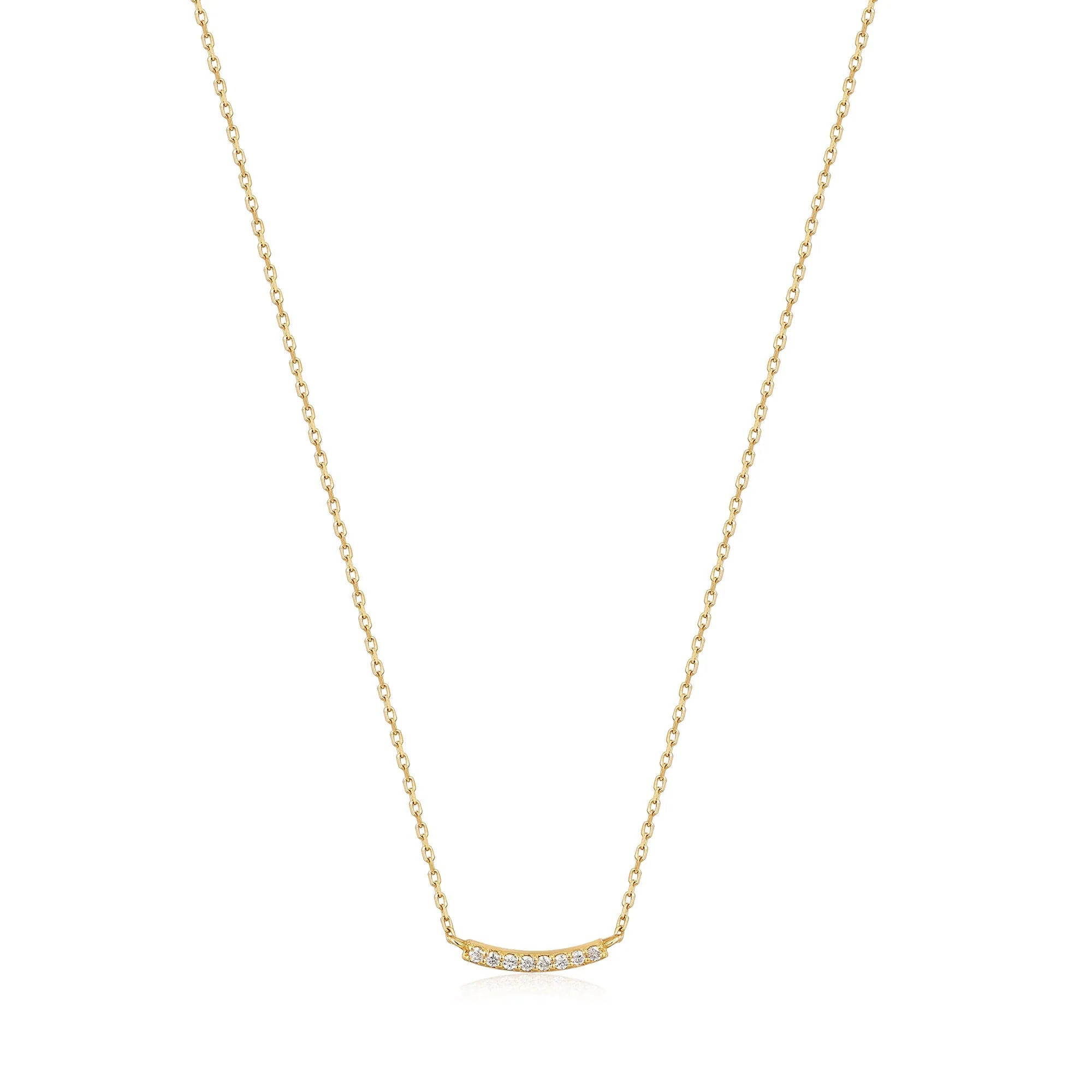 Ania Haie14kt Yellow Gold Magma Curve Diamond Necklace