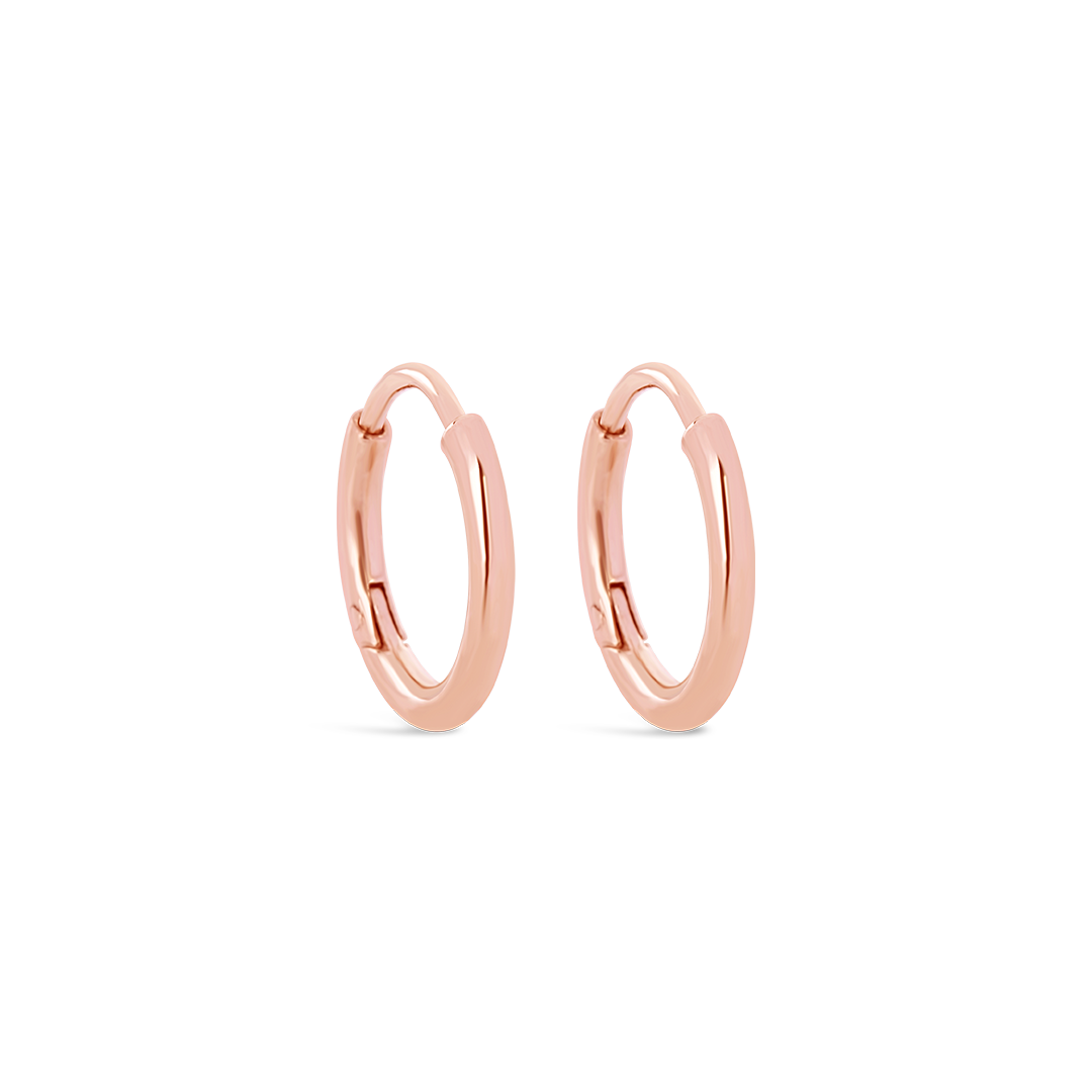 Rose Gold Hinged Hoops 15mm