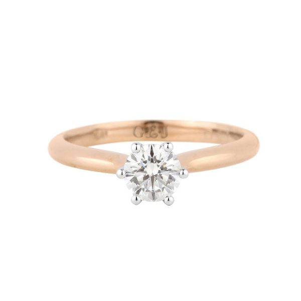 Rose gold diamond solitaire ring